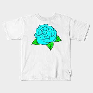 Light Blue Roses Kids T-Shirt